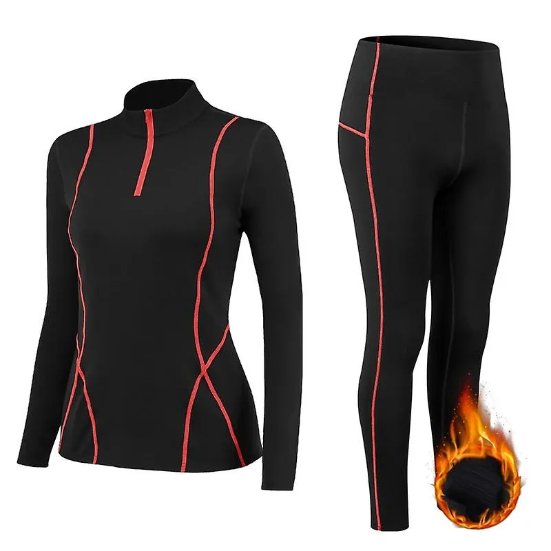 2 piezas Ropa de invierno para mujeres Conjuntos de ropa interior Térmica Long Johns Mujeres Hogar Traje cálido Túnica Pijama Ma