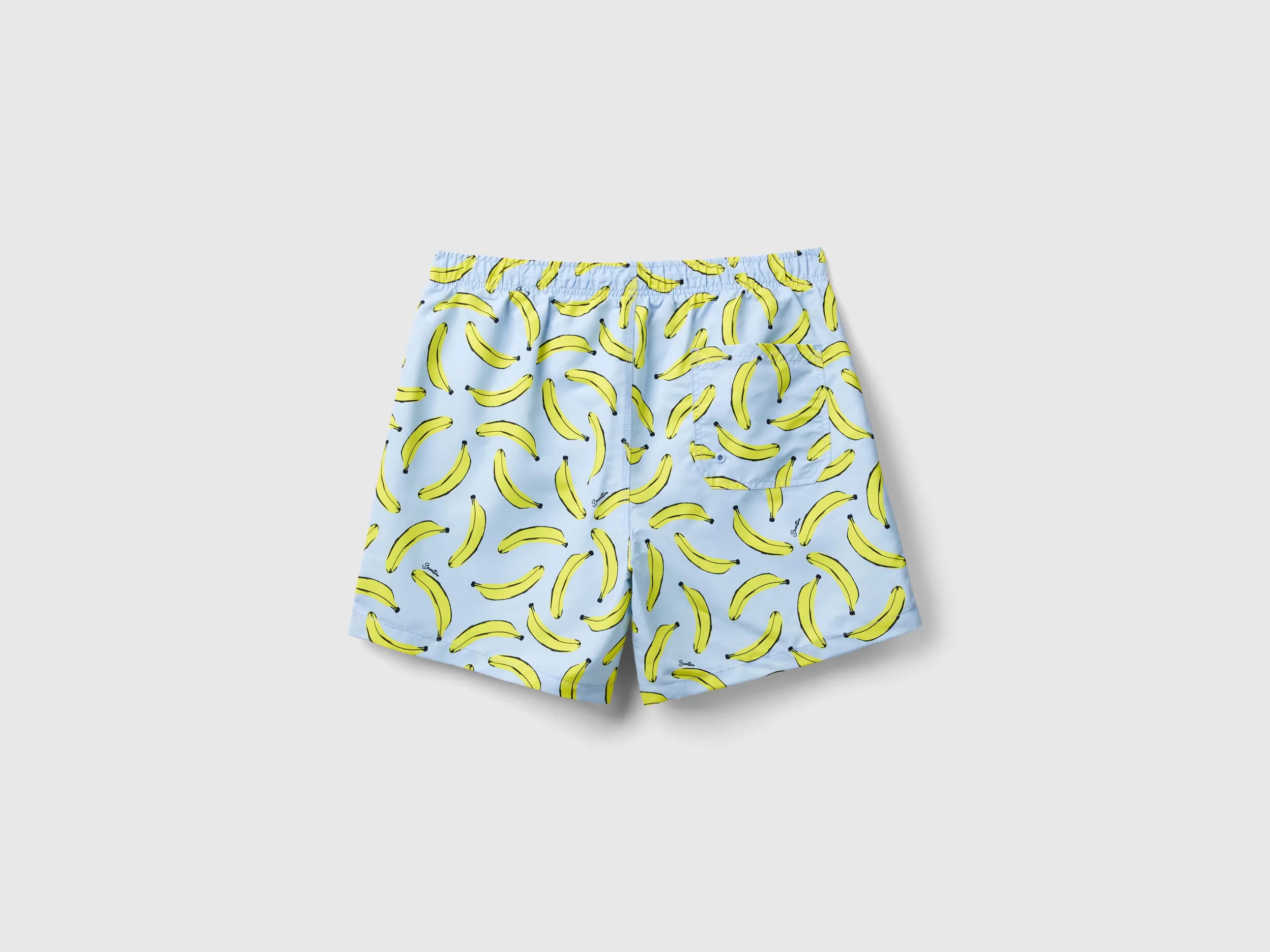 Bañador bóxer celeste con estampado de plátanos