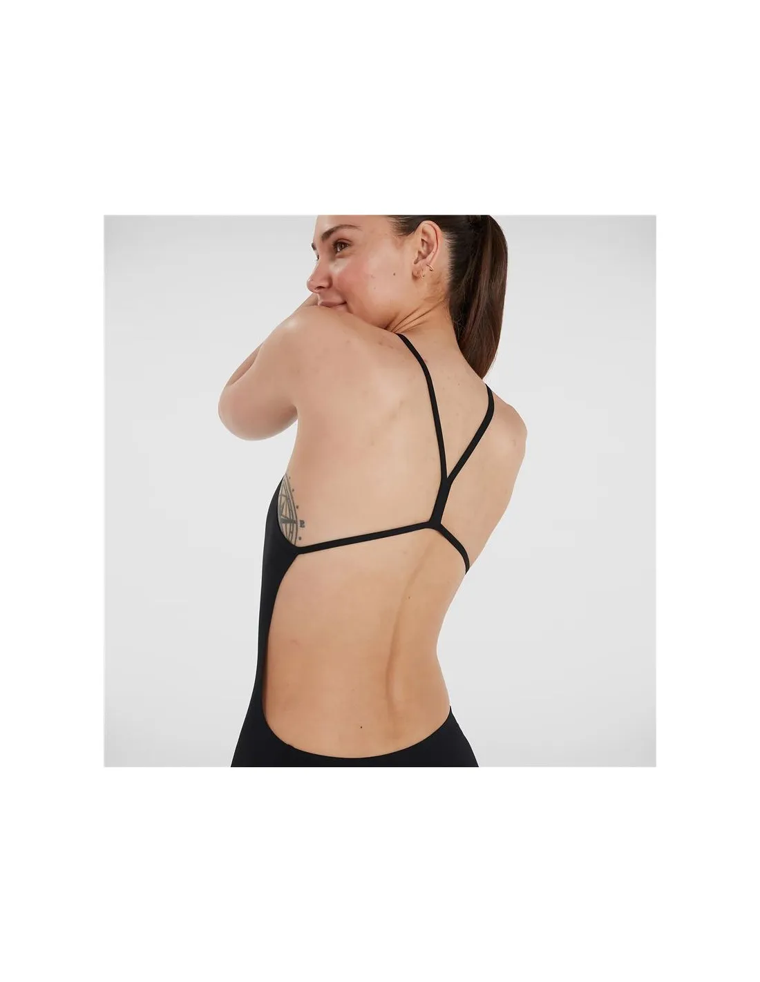Bañador de Natación Speedo Endurance+ Thinstrap Negro Mujer