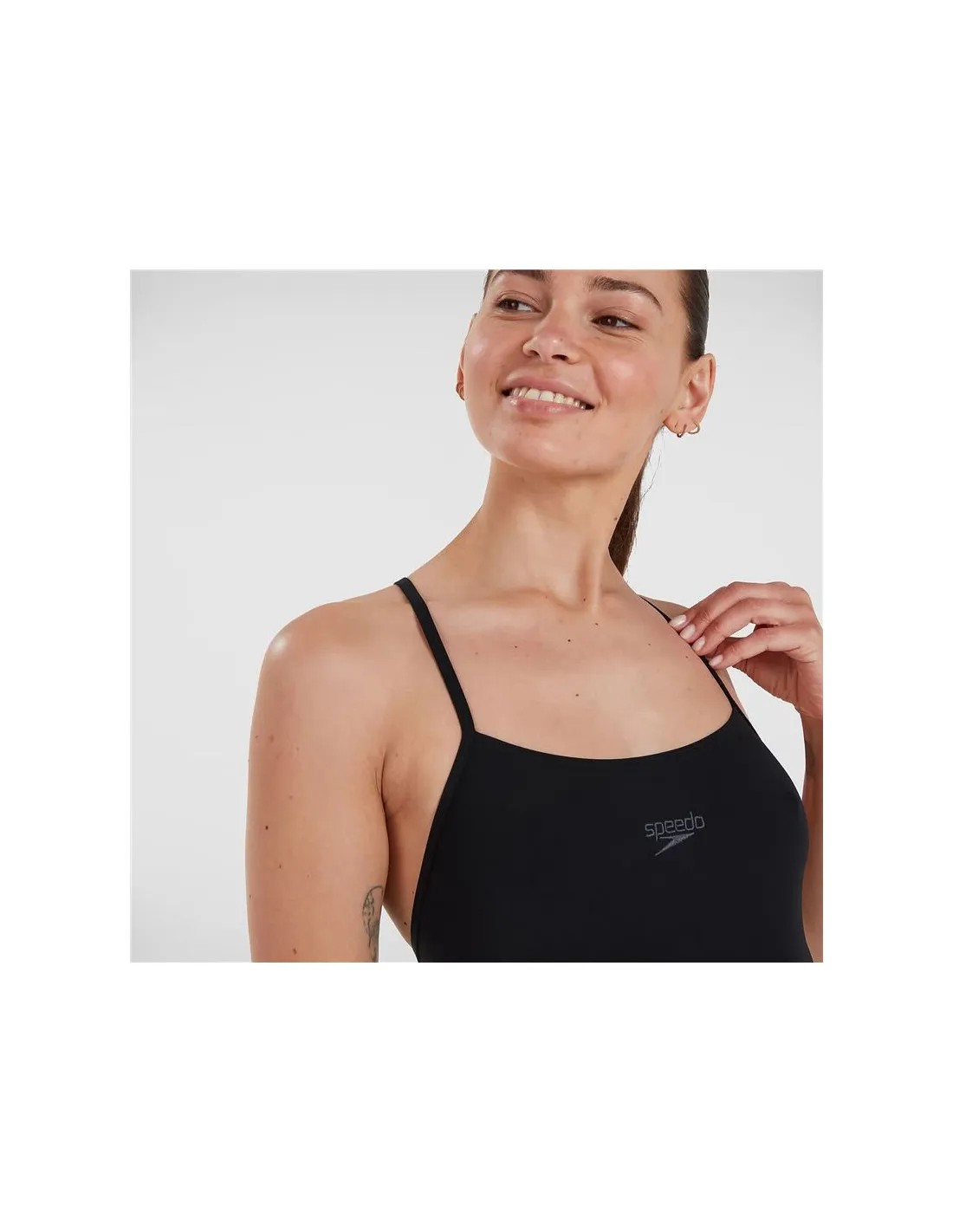 Bañador de Natación Speedo Endurance+ Thinstrap Negro Mujer