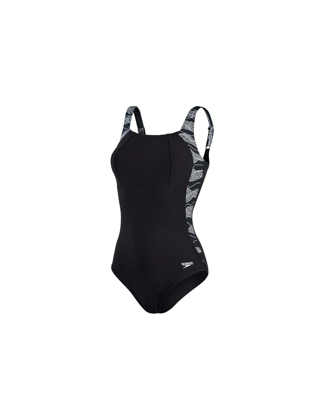 Bañador de Natación Speedo Lunalustre Printed Shaping 1Pc Mujer Negro