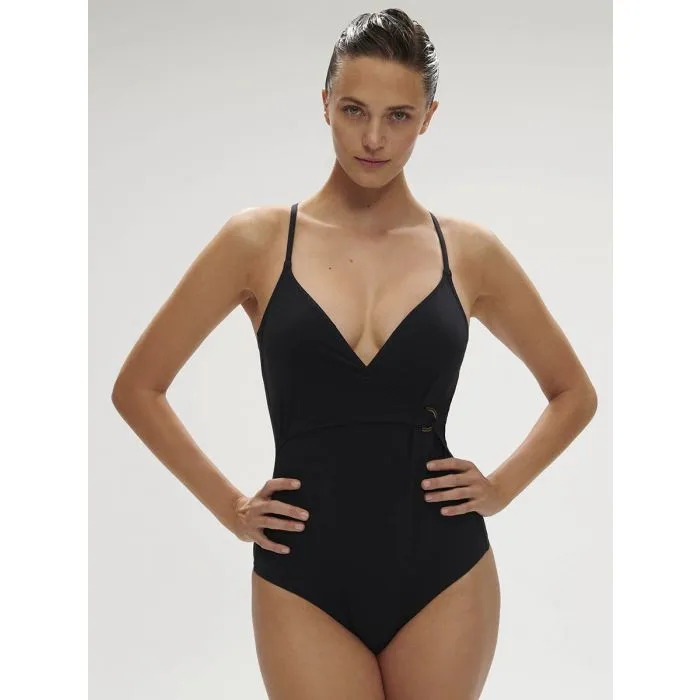 Bañador mujer Simone Perele Palmeraie con foam 1ECB11 Negro