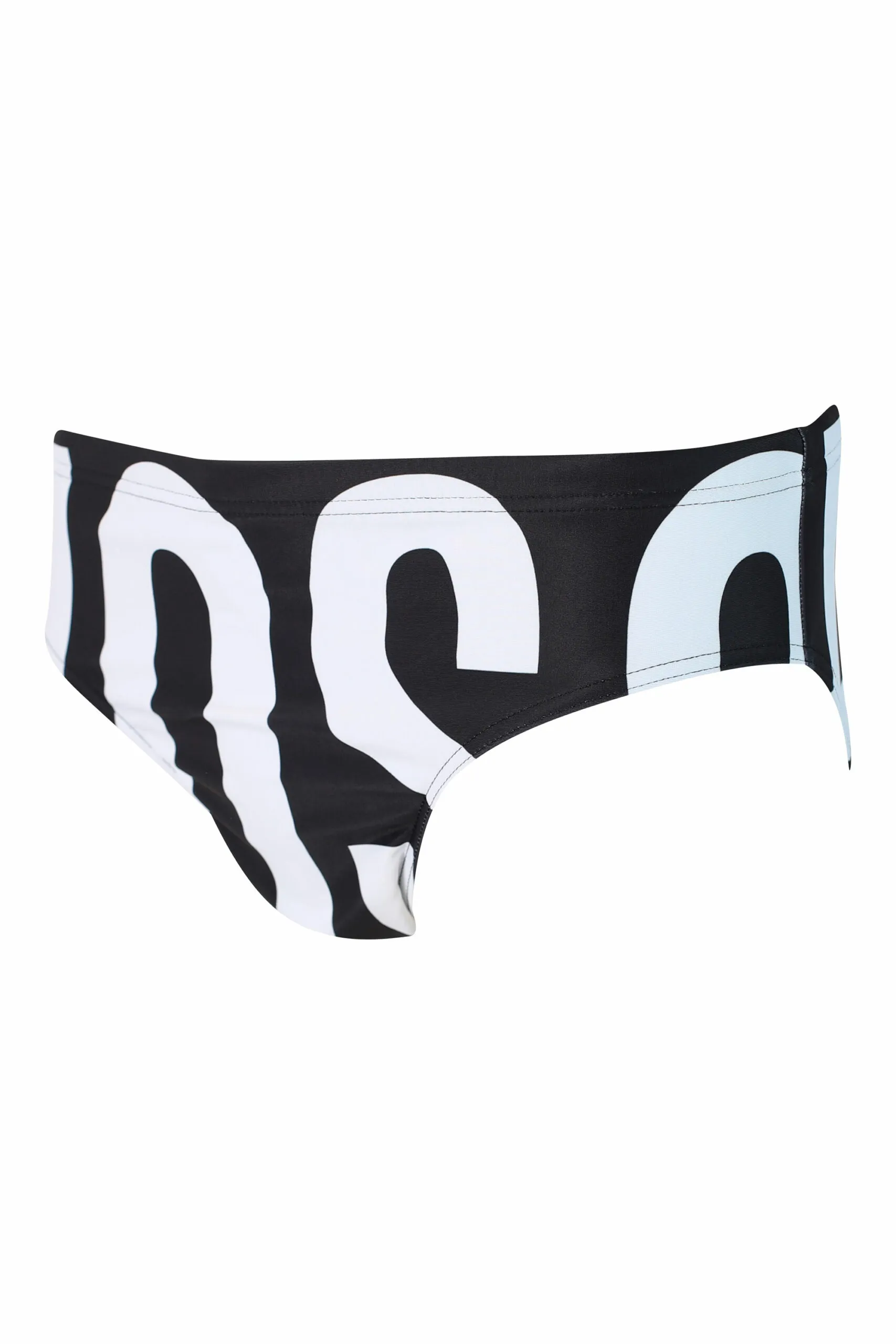 Bañador slip negro con maxilogo blanco