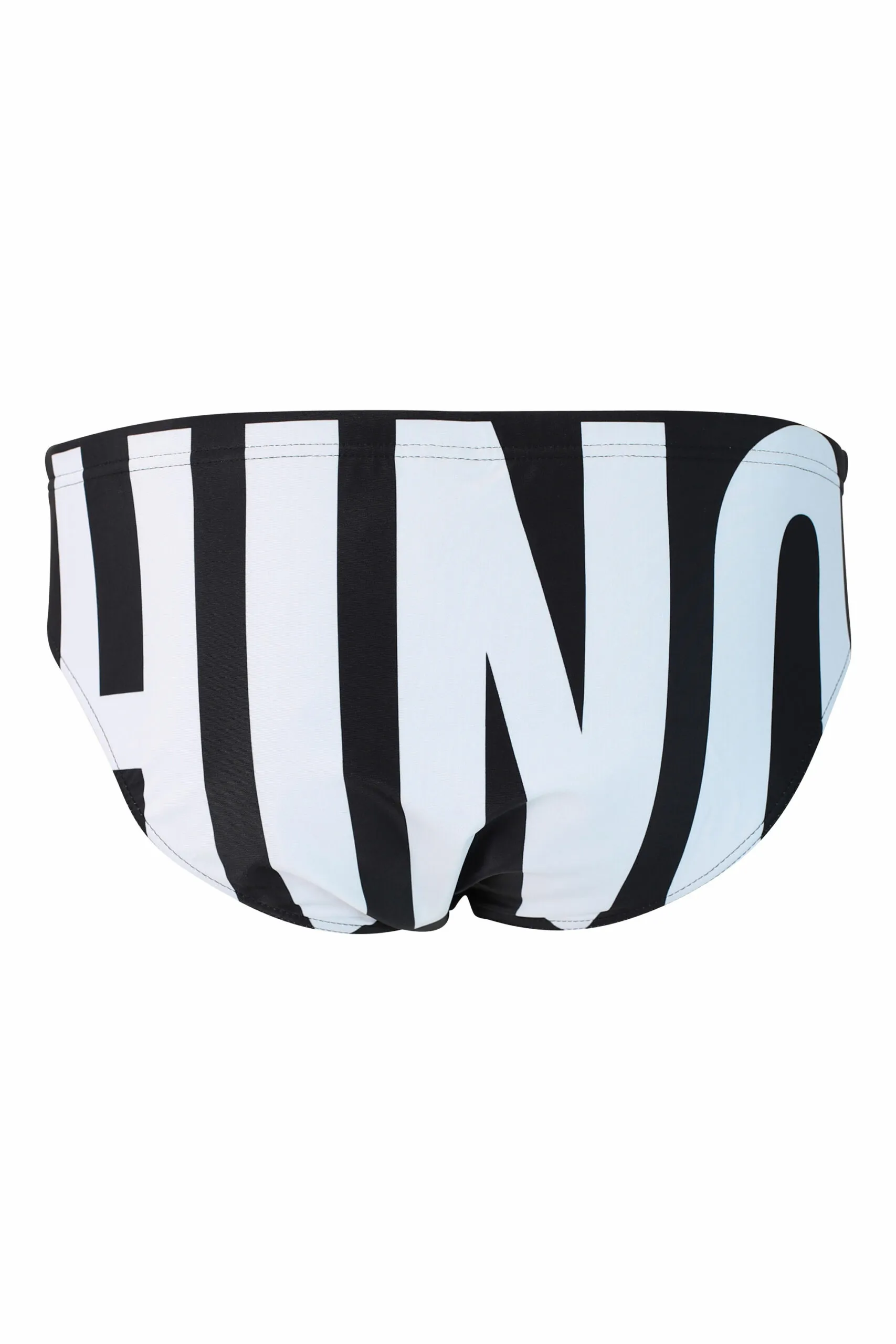 Bañador slip negro con maxilogo blanco