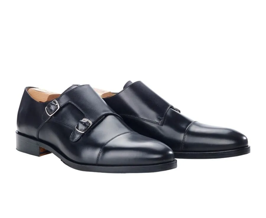 BLACK LEATHER BUCKLE SHOES  GREYDALE PATIN