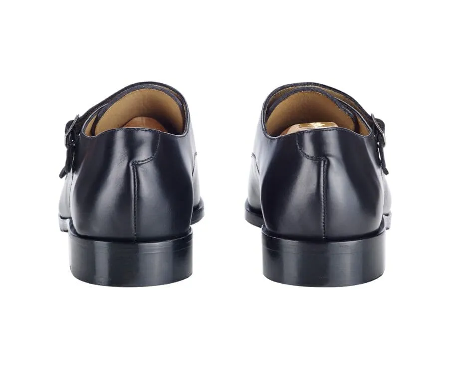 BLACK LEATHER BUCKLE SHOES  GREYDALE PATIN