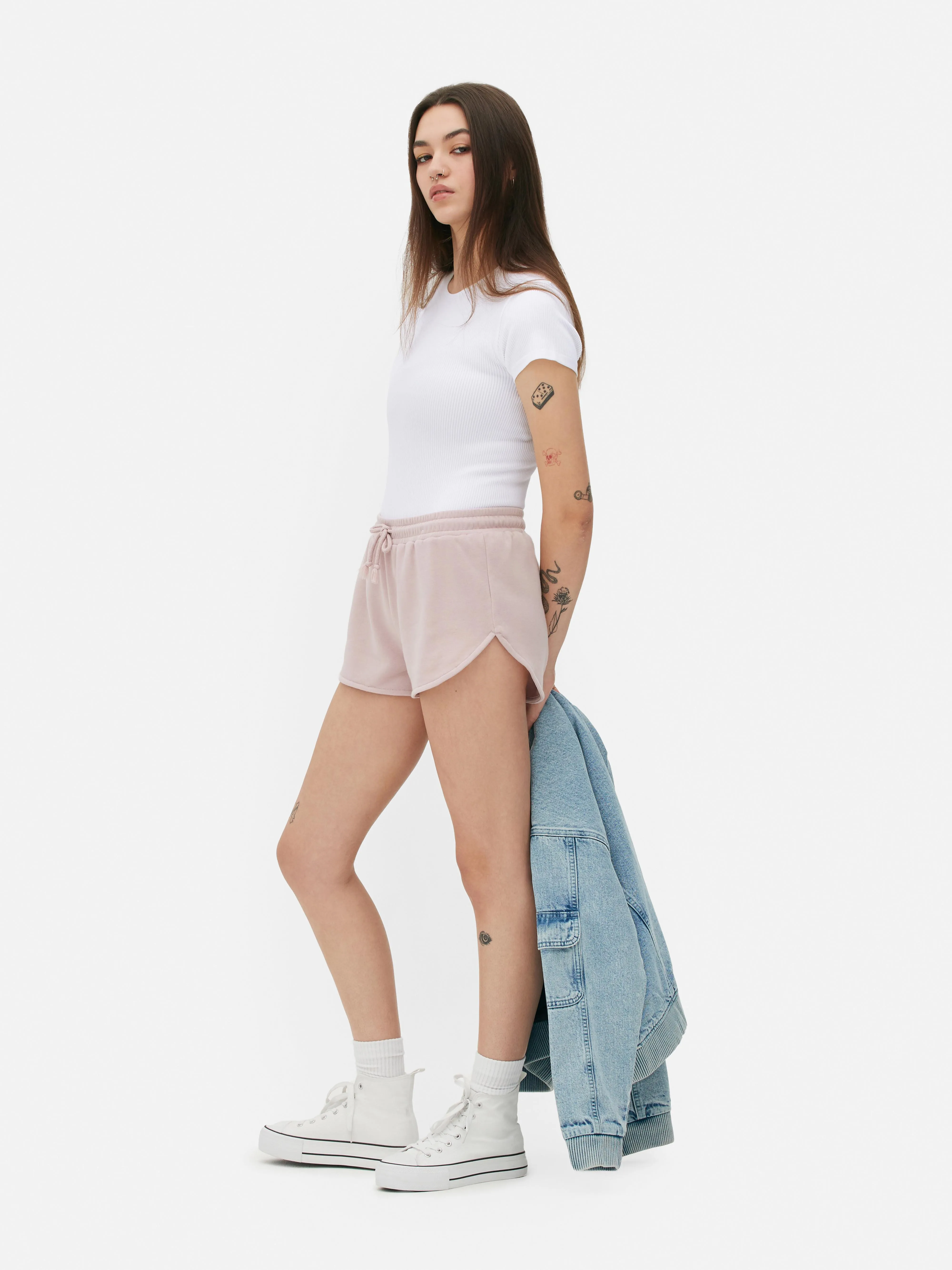 Bodi tipo camiseta acanalado sin costuras
