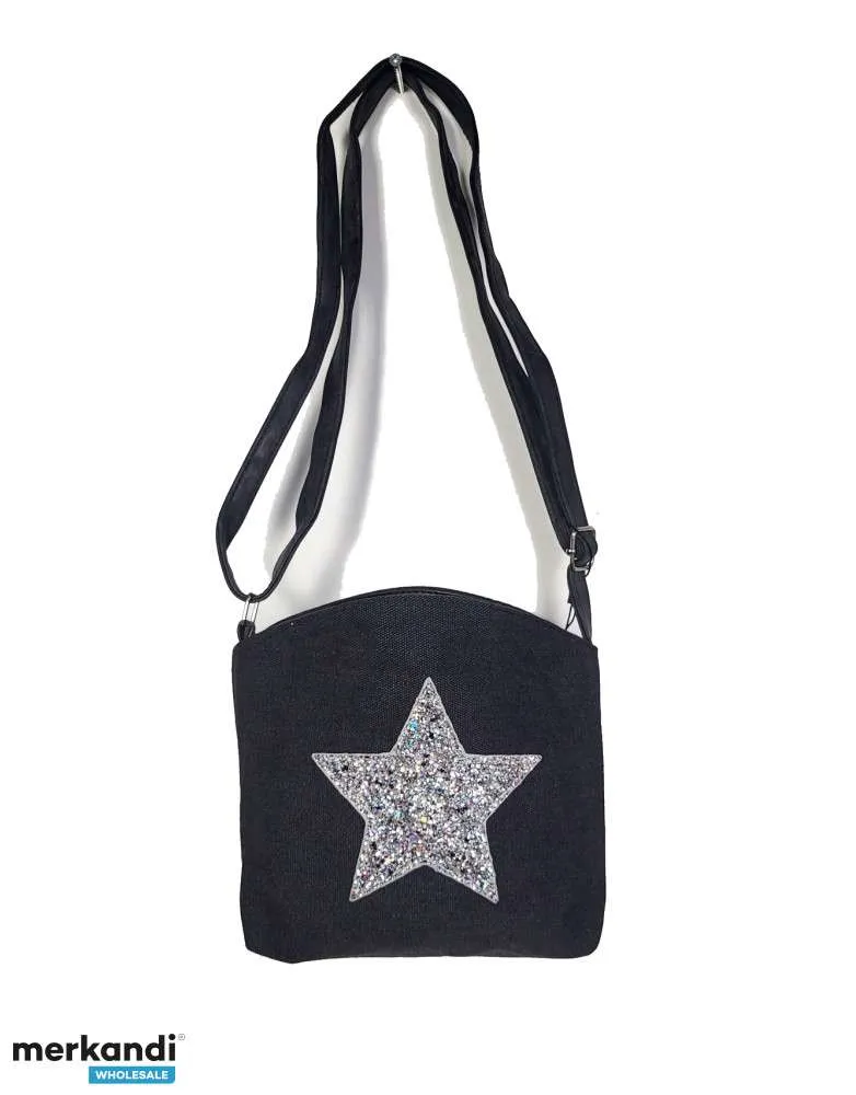 Bolsos bandolera de varios colores con estrella de purpurina