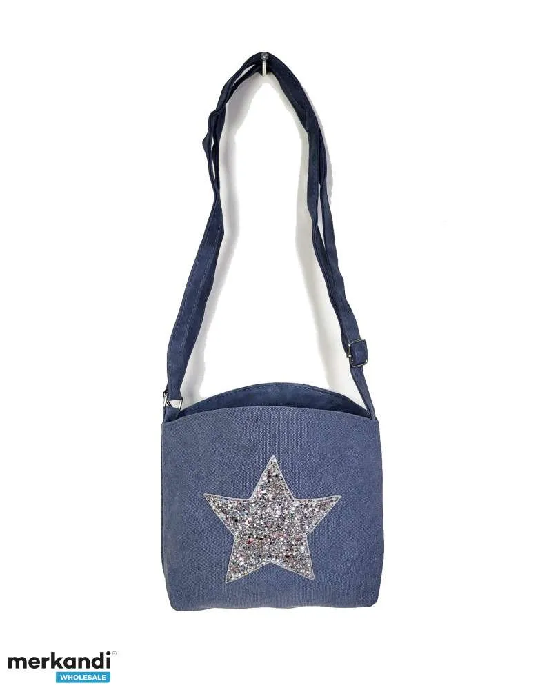 Bolsos bandolera de varios colores con estrella de purpurina