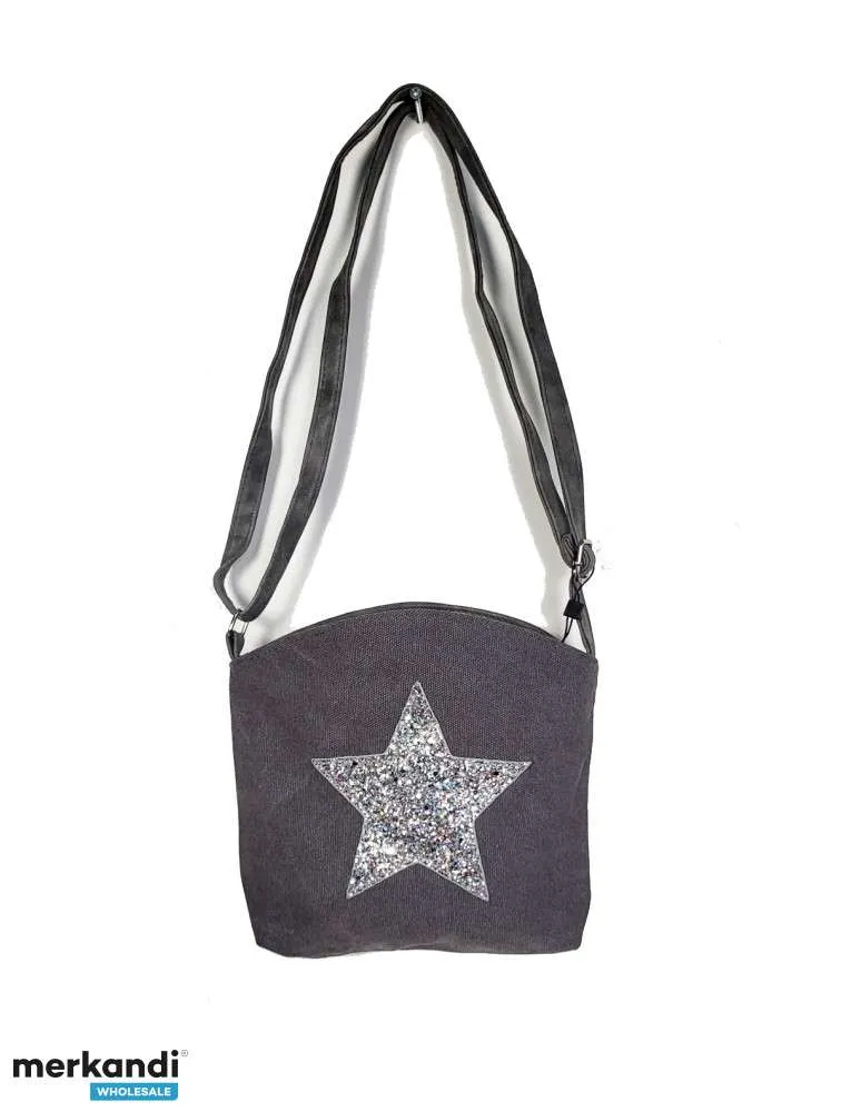 Bolsos bandolera de varios colores con estrella de purpurina