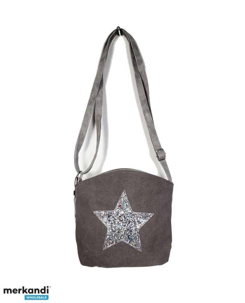Bolsos bandolera de varios colores con estrella de purpurina