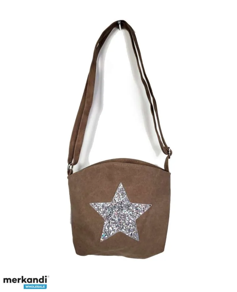 Bolsos bandolera de varios colores con estrella de purpurina