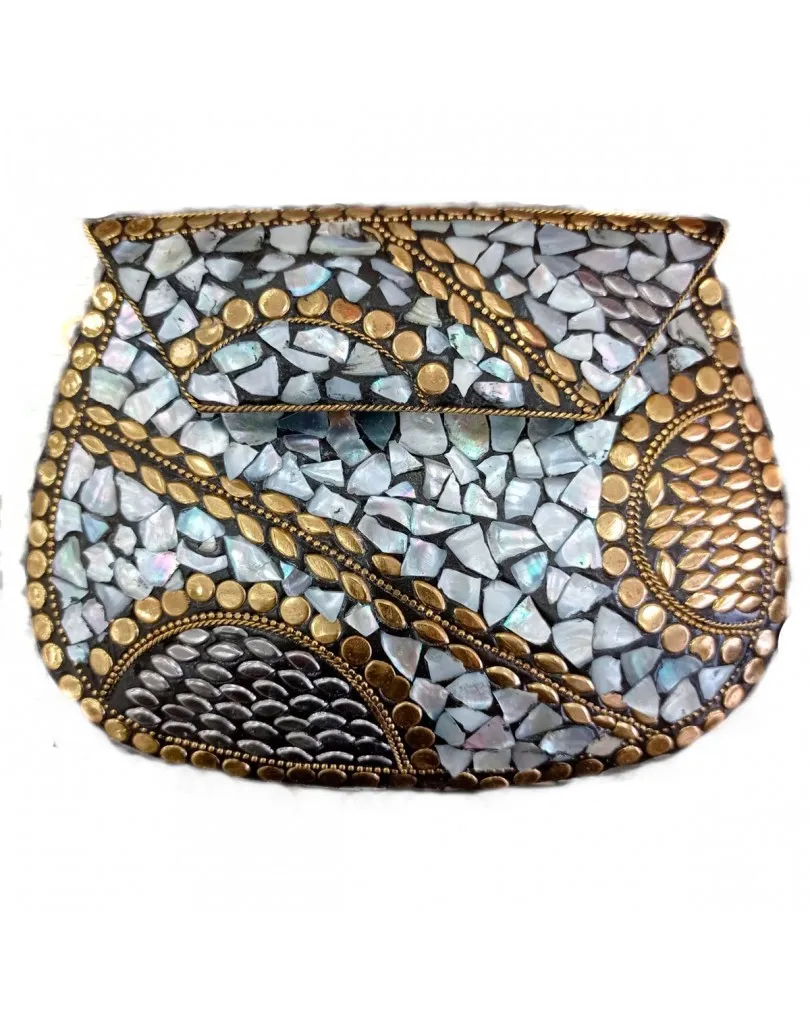 BOLSOS DE FIESTA PARA BODAS DE NACAR TIPO COFRE