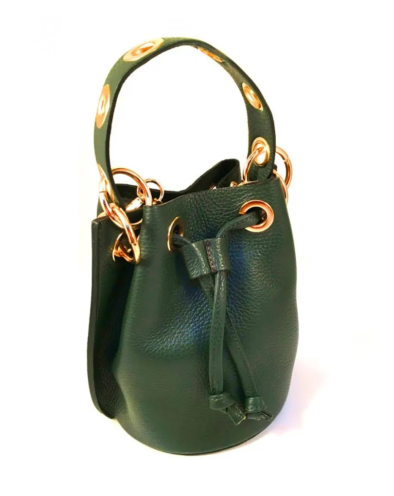 BOLSOS ONLINE DE PIEL EN VERDE BOTELLA TIPO LIMOSNERA