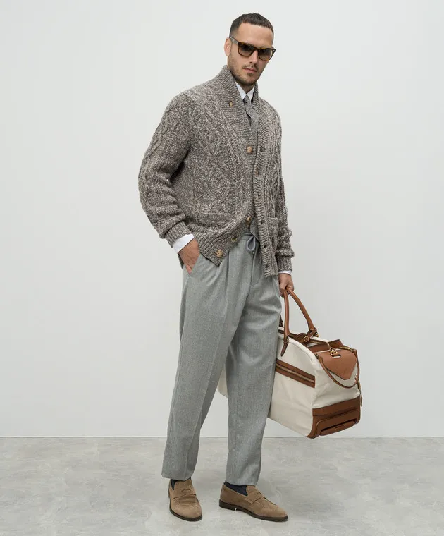 Brunello Cucinelli Gray pants made of wool
