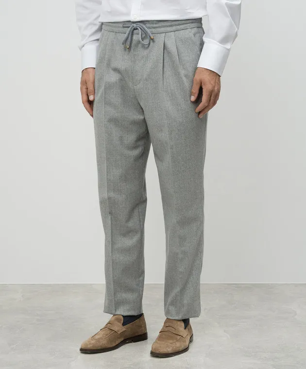 Brunello Cucinelli Gray pants made of wool