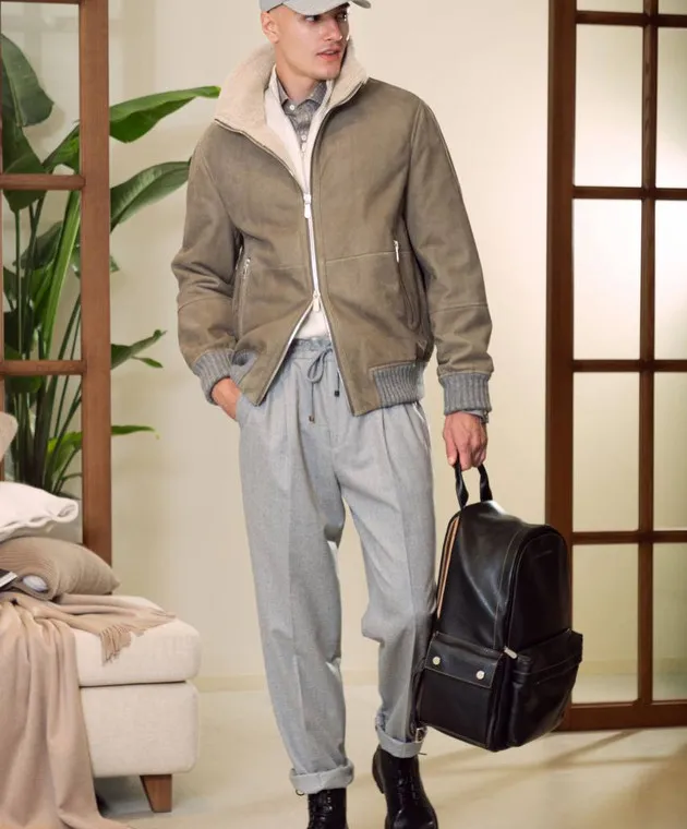 Brunello Cucinelli Gray pants made of wool