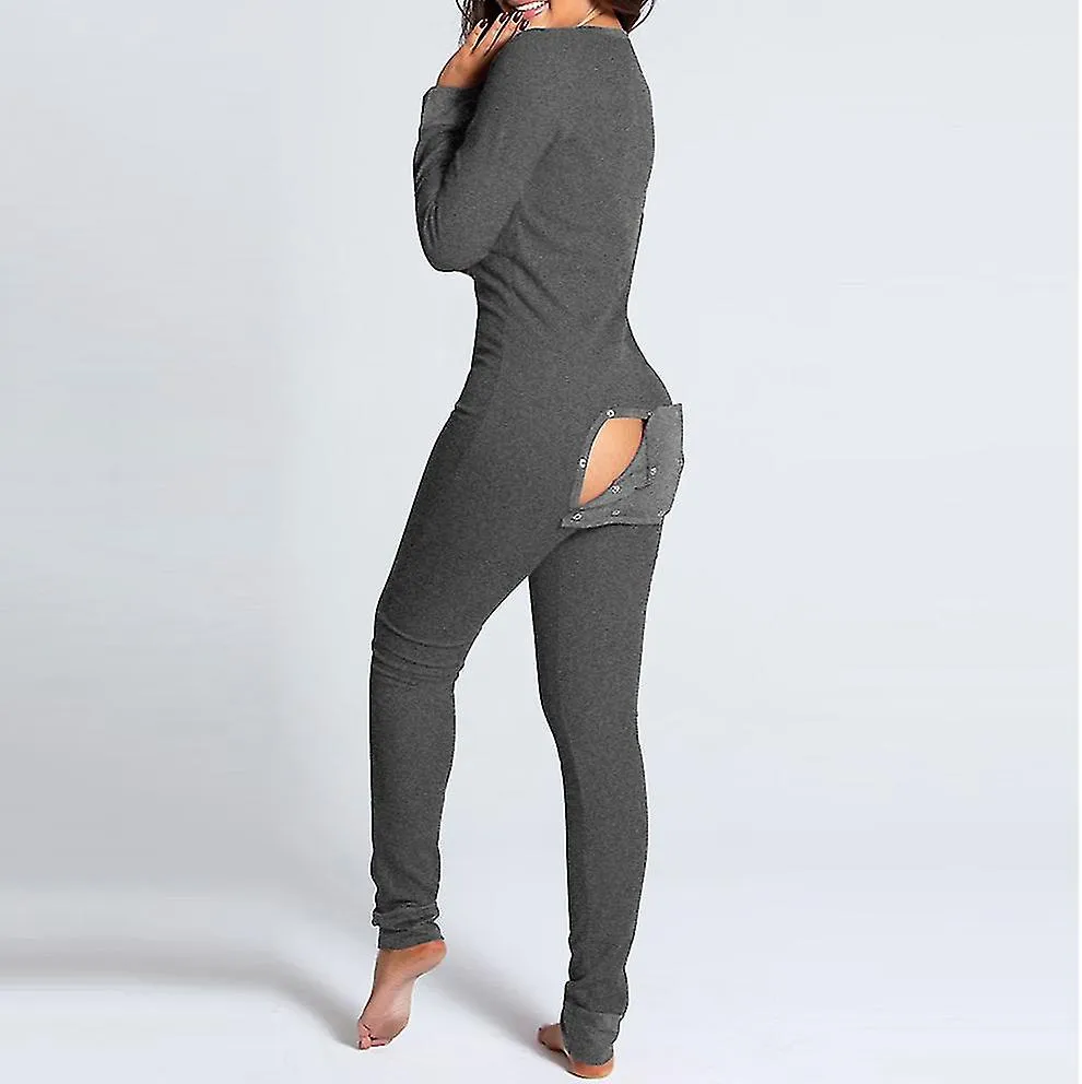 BUTT FLAP LENCERíA JUMPSUIT WOMEN ONESIE PIJAMAS BACK BUTTONDOWN BODYCON NIGHTWEAR ADULTS ONESIES COMBINAISON PYJAMA FEMME