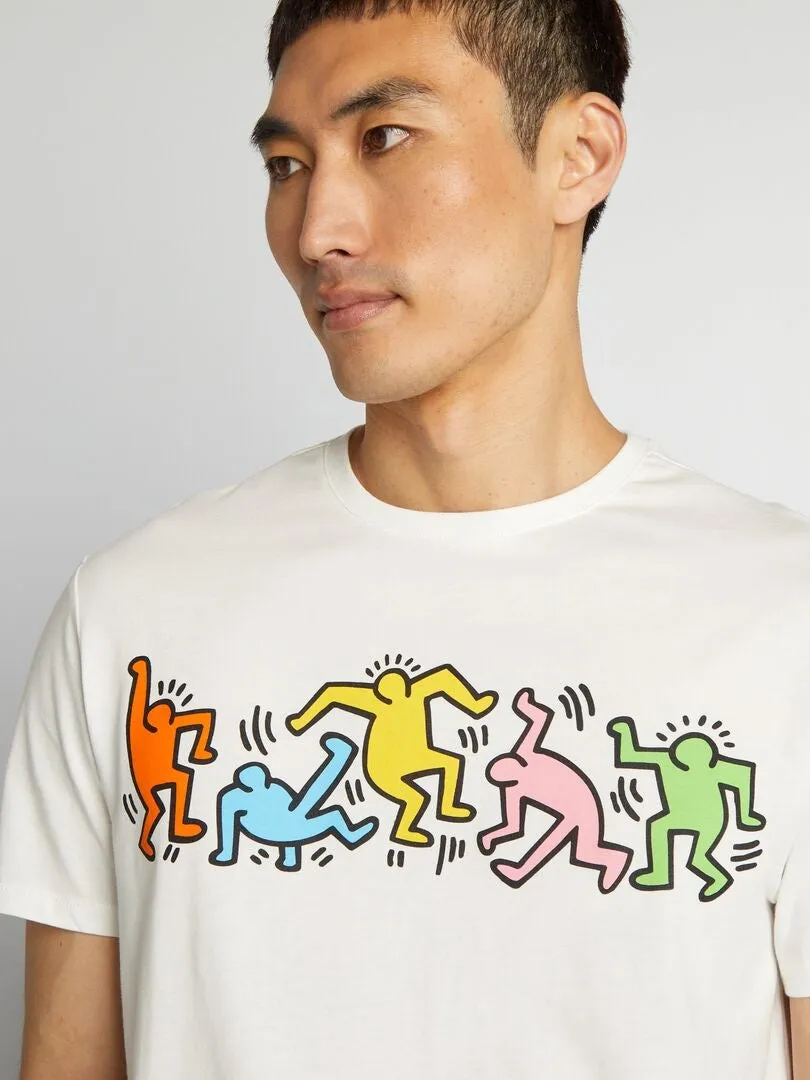 CAMISETA DE CUELLO REDONDO 'KEITH HARING'  BLANCO