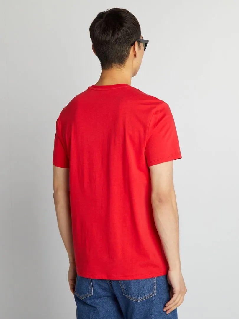 CAMISETA DE CUELLO REDONDO 'NIRVANA'  ROJO