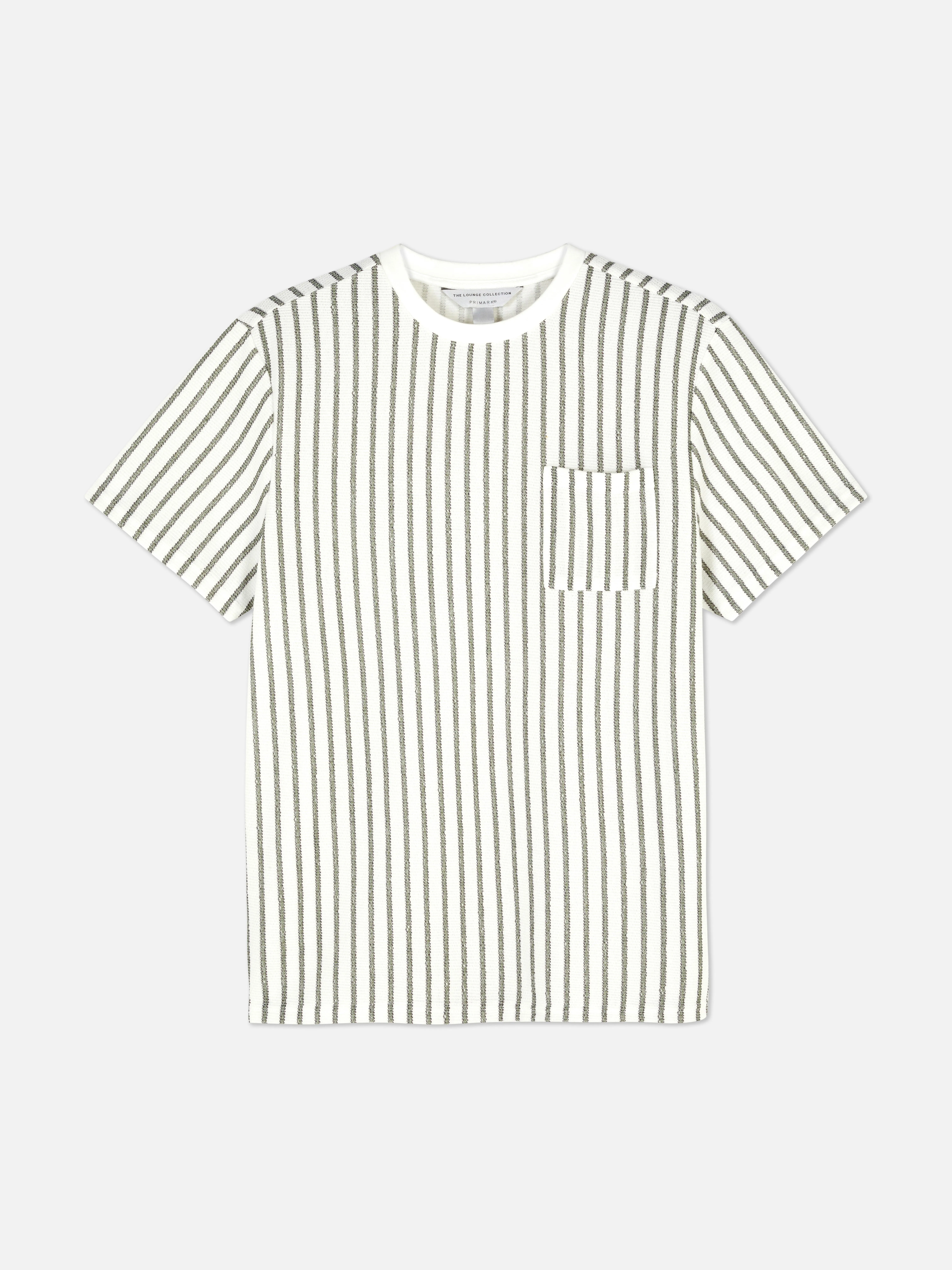 Camiseta de pijama texturizada a rayas