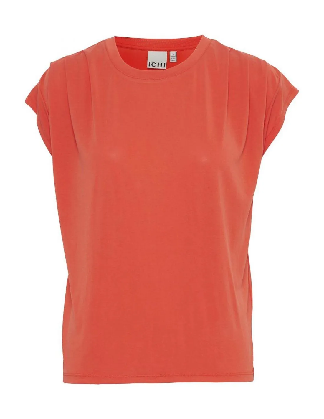 CAMISETA HOMBROS FRUNCIDOS NARANJA ICHI LISKEN