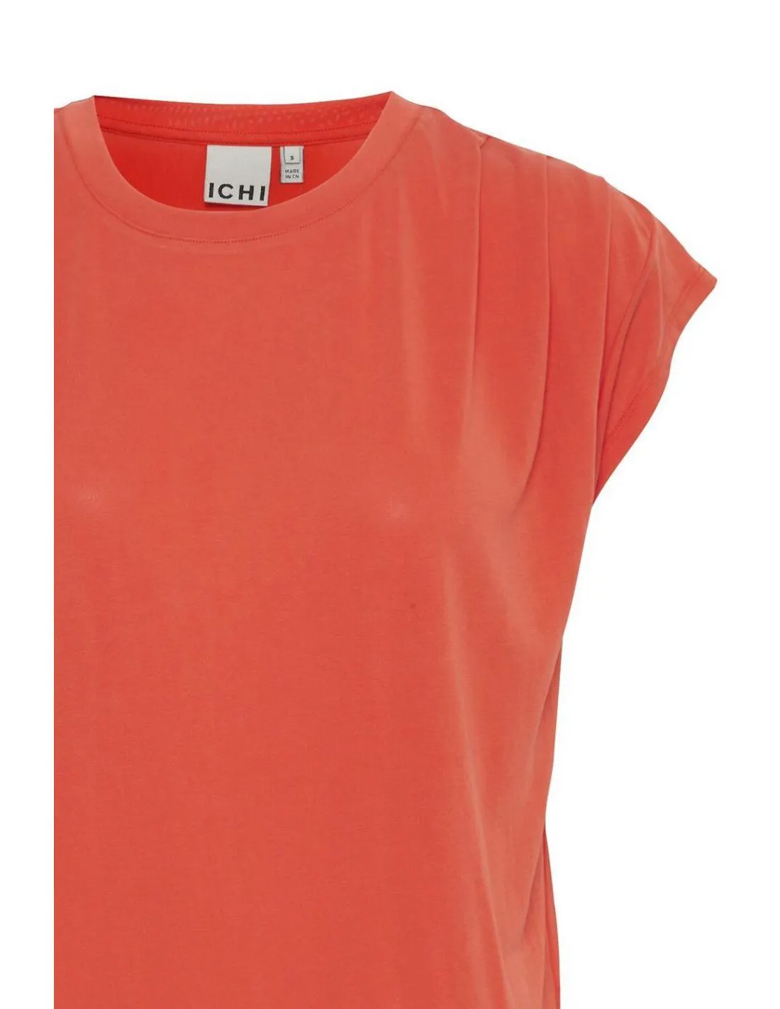 CAMISETA HOMBROS FRUNCIDOS NARANJA ICHI LISKEN
