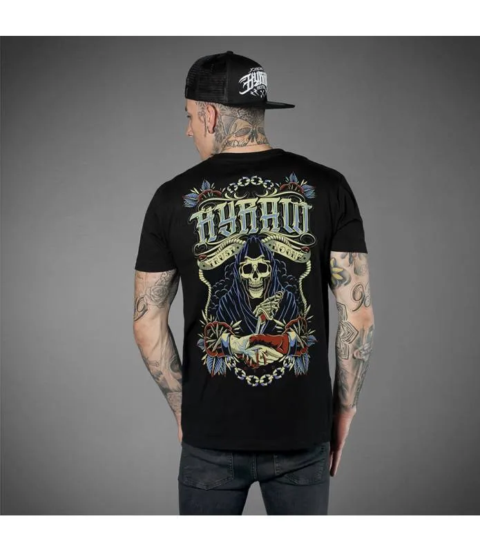 CAMISETA MANGA CORTA HOMBRE NEGRA TRUST NO ONE HYRAW SP24M06
