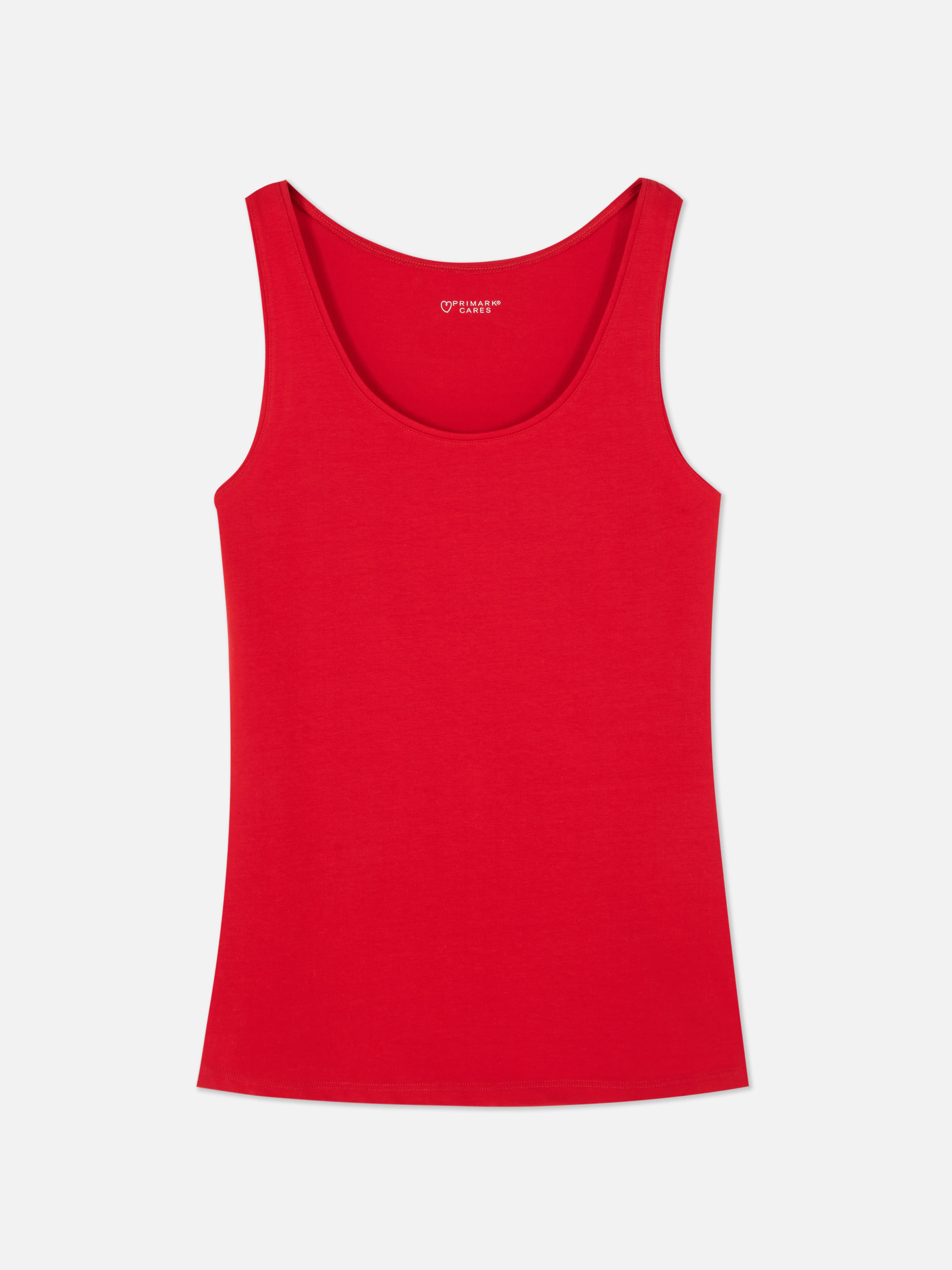 Camiseta sin mangas elástica básica de escote amplio