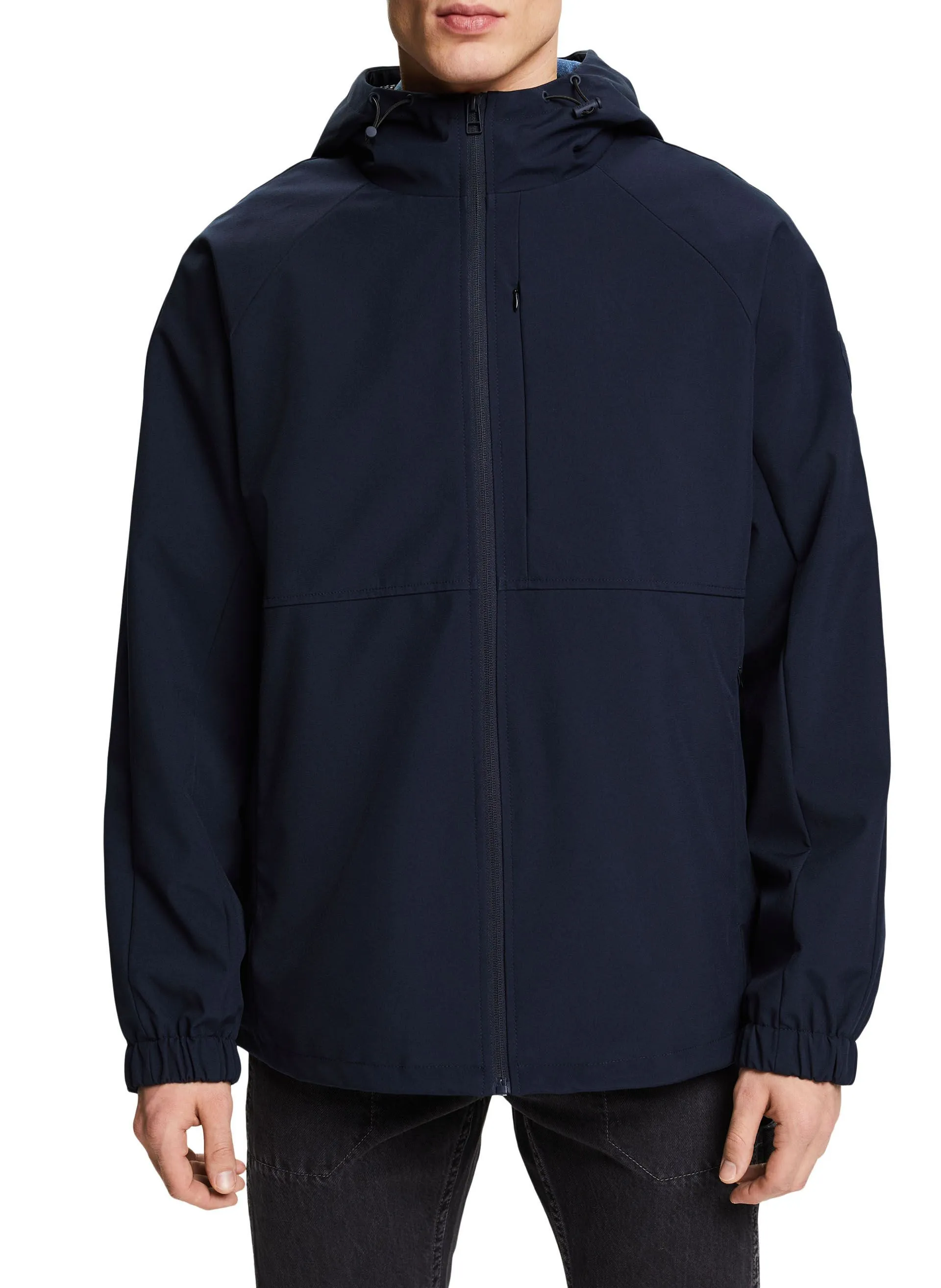Chaqueta con cuello alto en azul