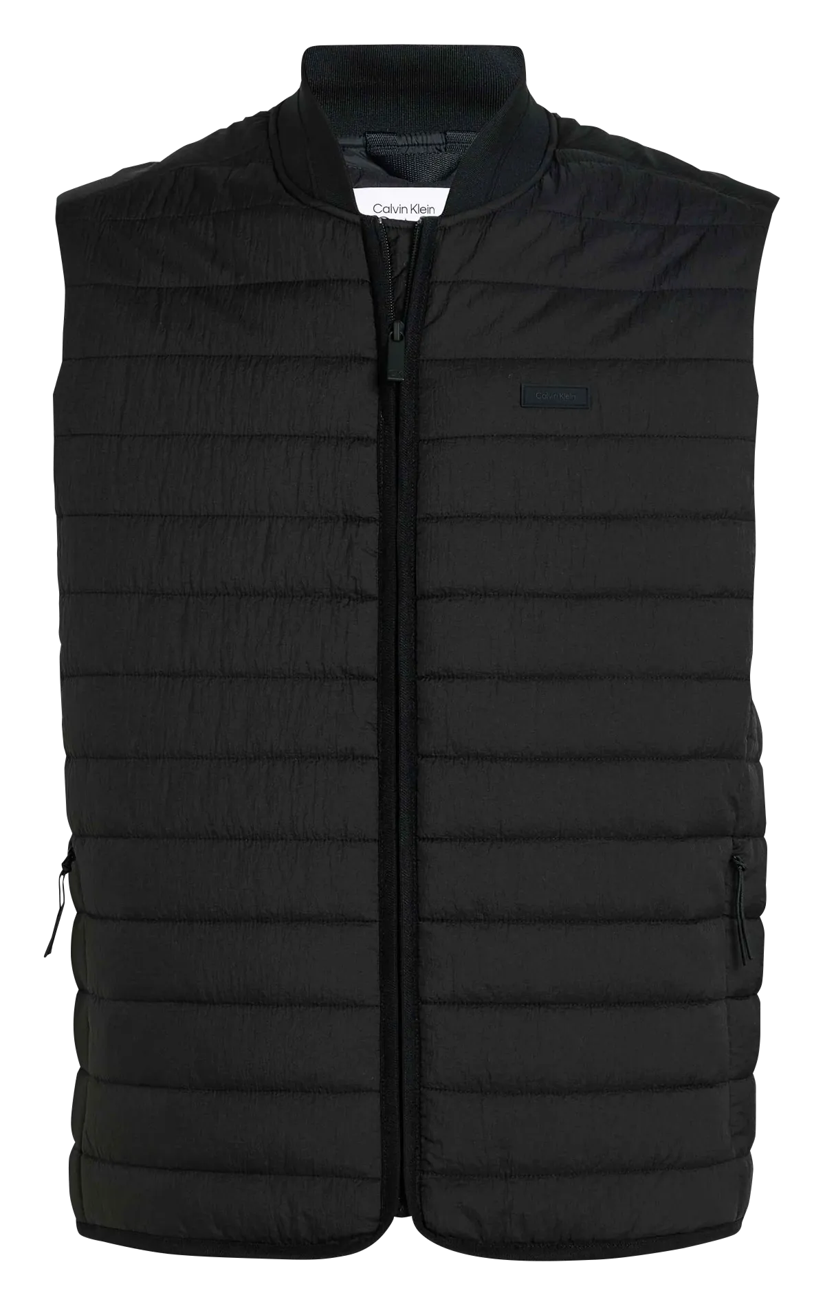 Chaqueta recta sin mangas acolchada en negro