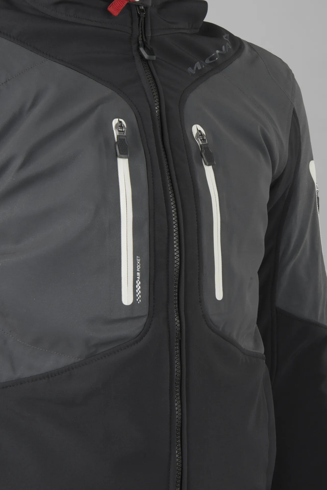 CHAQUETA SOFTSHELL DE MOTO MACNA AYTEE NIGHT EYE NEGROGRIS