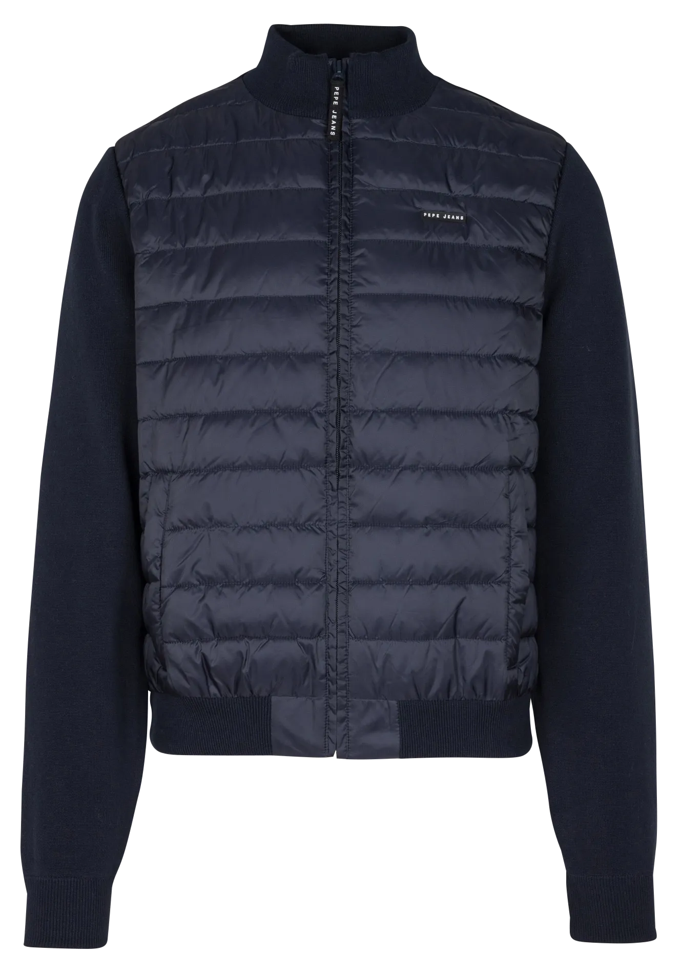 CLIFTON MOCK  CHAQUETA DE CUELLO ALTO RECTA DE ALGODóN MEZCLADO EN AZUL