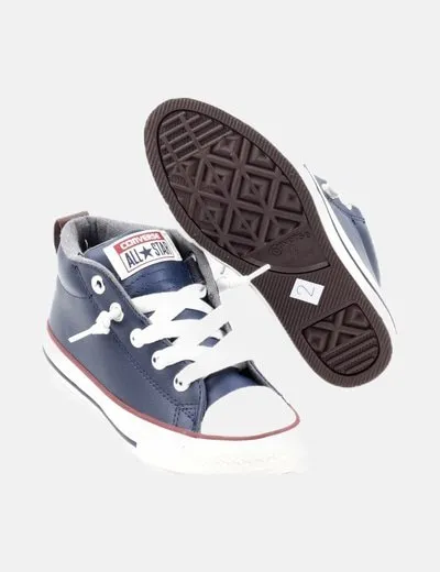 Converse Zapatilla azul marino lace up de piel