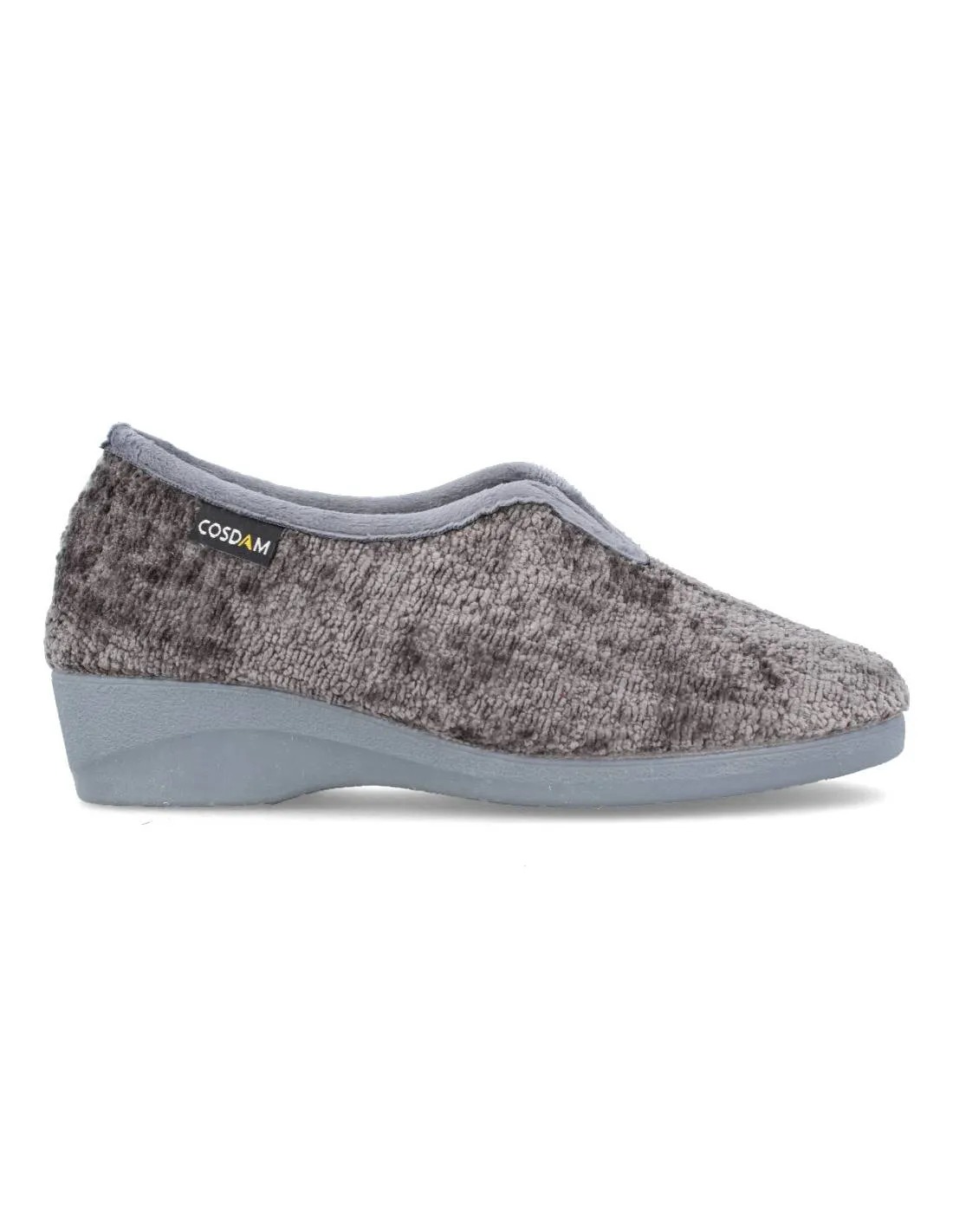 COSDAM  ZAPATILLA CASA CUñA CERRADA ELáSTICO GRIS