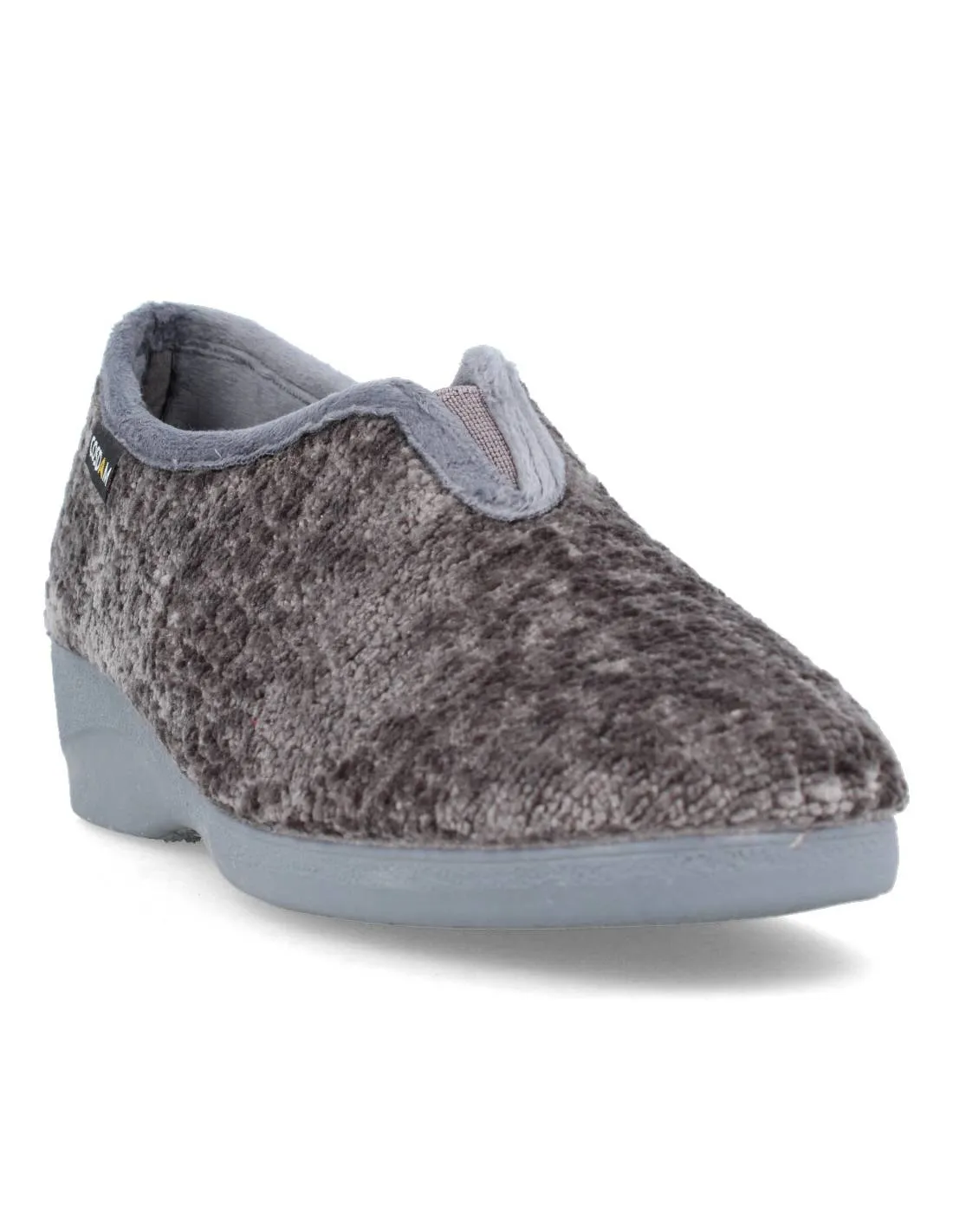 COSDAM  ZAPATILLA CASA CUñA CERRADA ELáSTICO GRIS