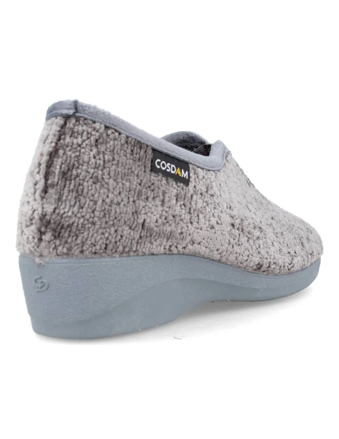 COSDAM  ZAPATILLA CASA CUñA CERRADA ELáSTICO GRIS