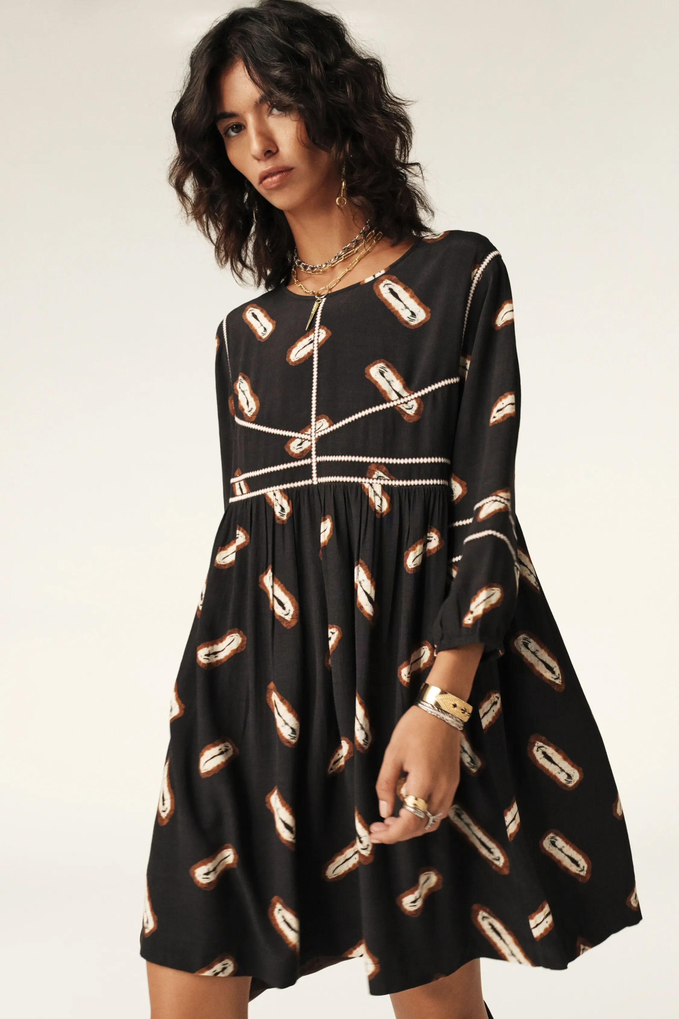 CRUJIENTE mini vestido bohemio