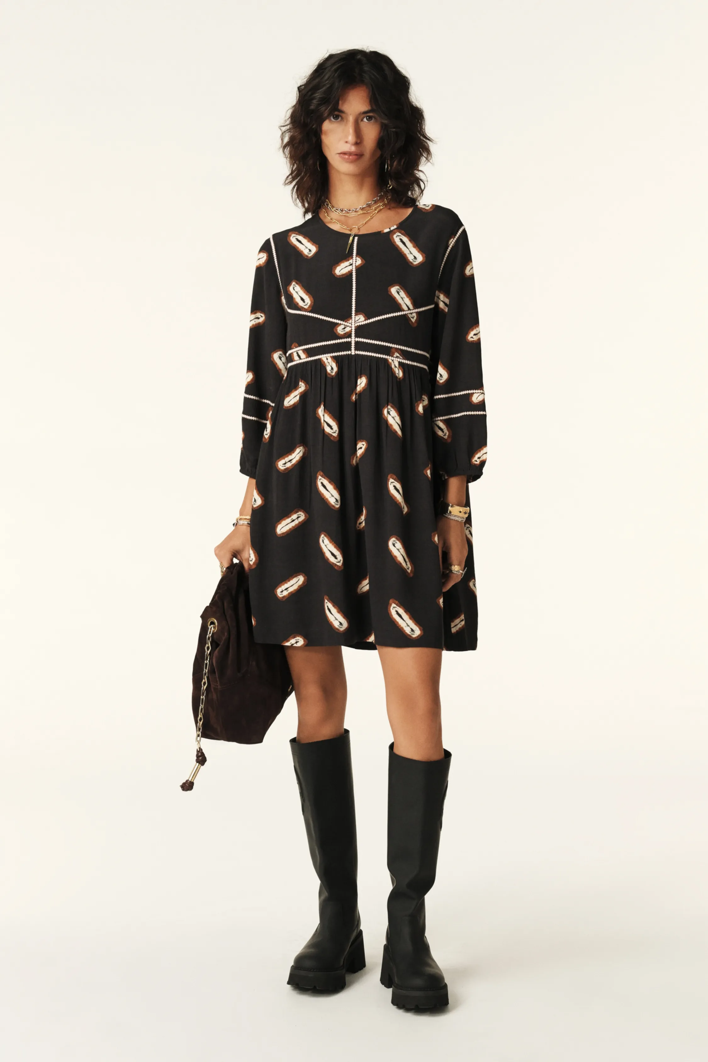 CRUJIENTE mini vestido bohemio
