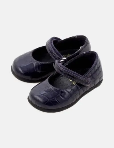 D'bebé Zapatos charol azul marino texturizado