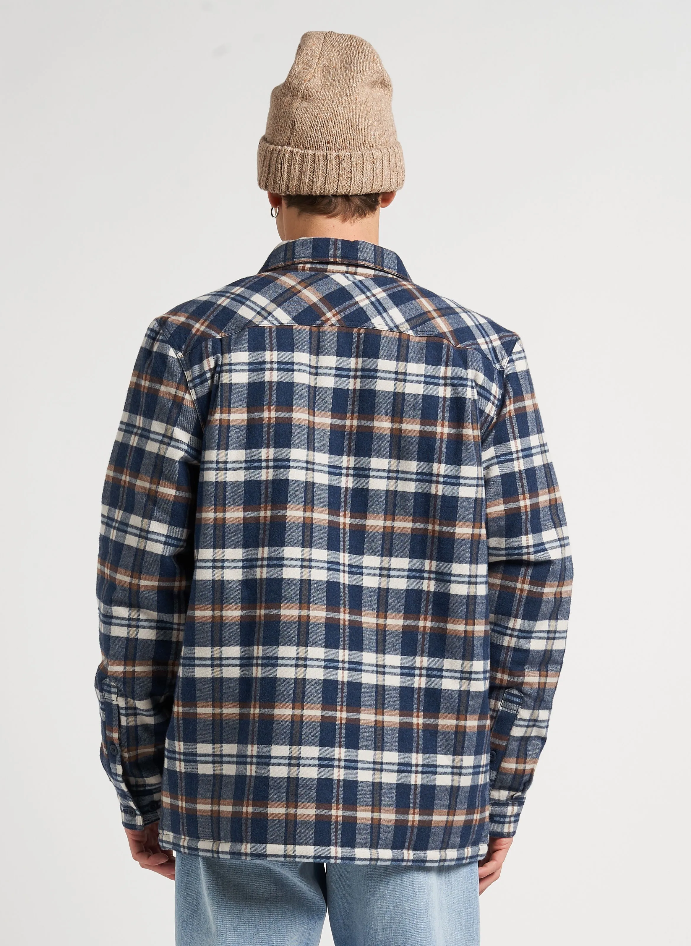 INSULATED  CHAQUETA DE ALGODóN ORGáNICO CON CUELLO CLáSICO EN AZUL