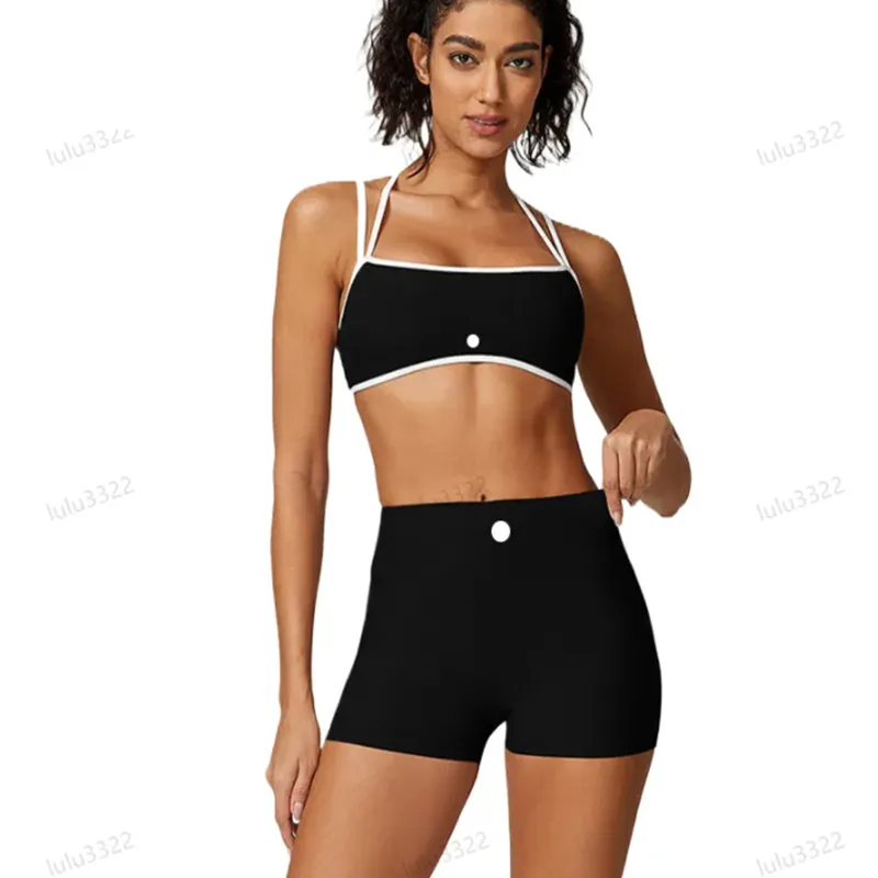 Lycra Fabric Women Set de yoga de yoga Conjuntos de entrenamiento de lencería Sports Sports yoga Conjunto de deportes plisados ​