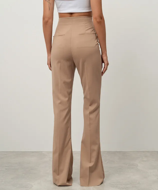 Max Mara Sportmax Brown NIGERIA flared pants made of wool