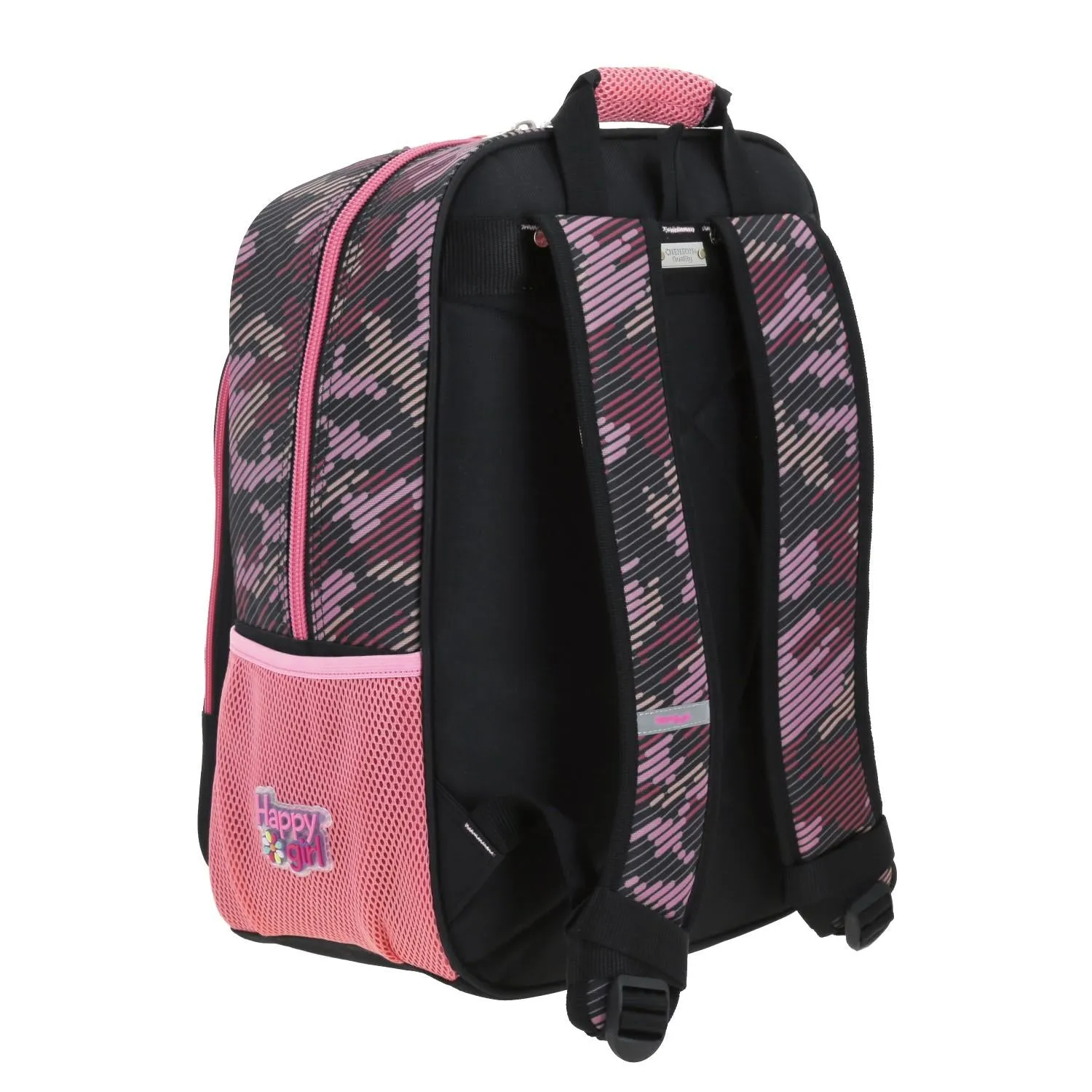 Mochila Con Porta Tablet Negra Para Nia Happy Girl By Chenson Besy