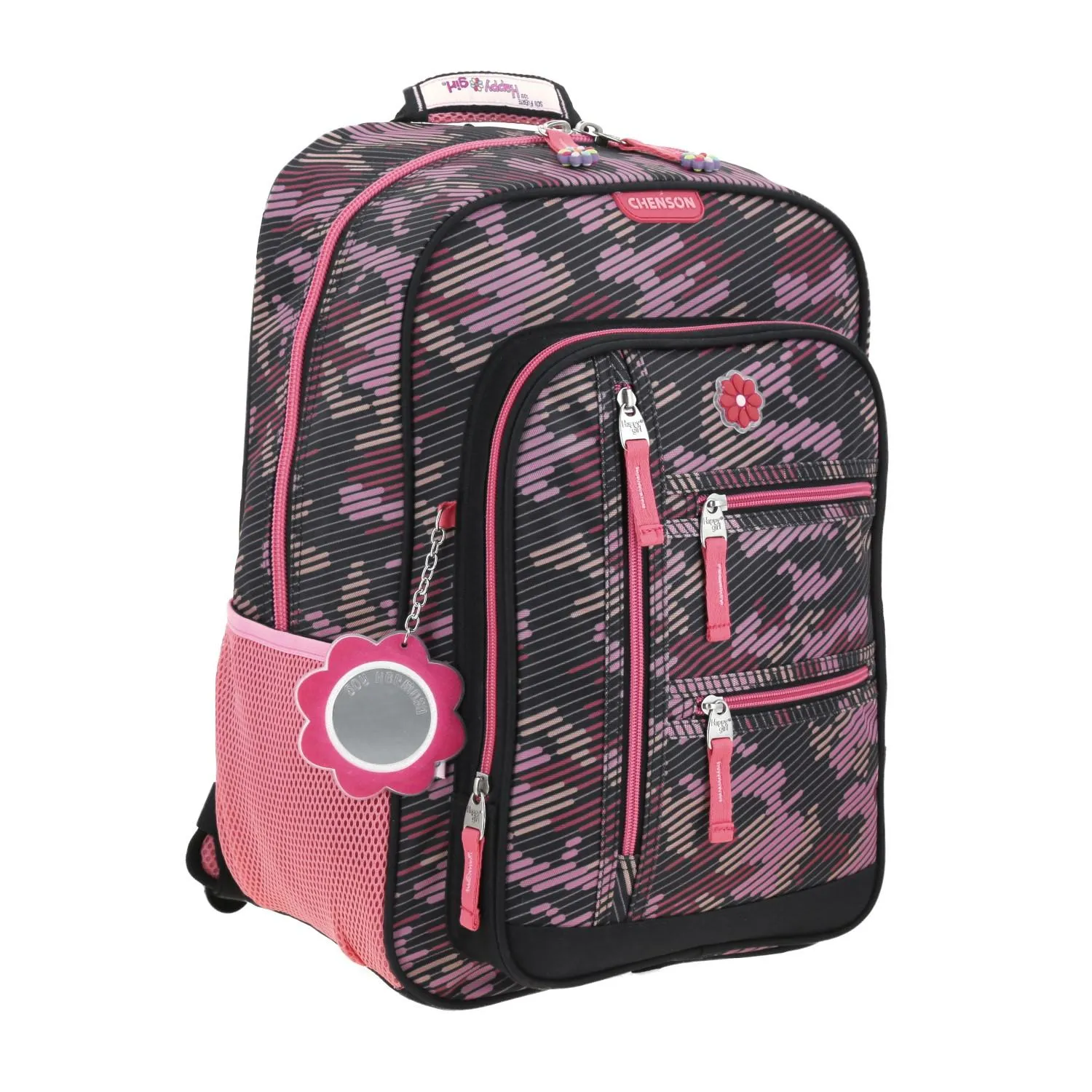 Mochila Con Porta Tablet Negra Para Nia Happy Girl By Chenson Besy