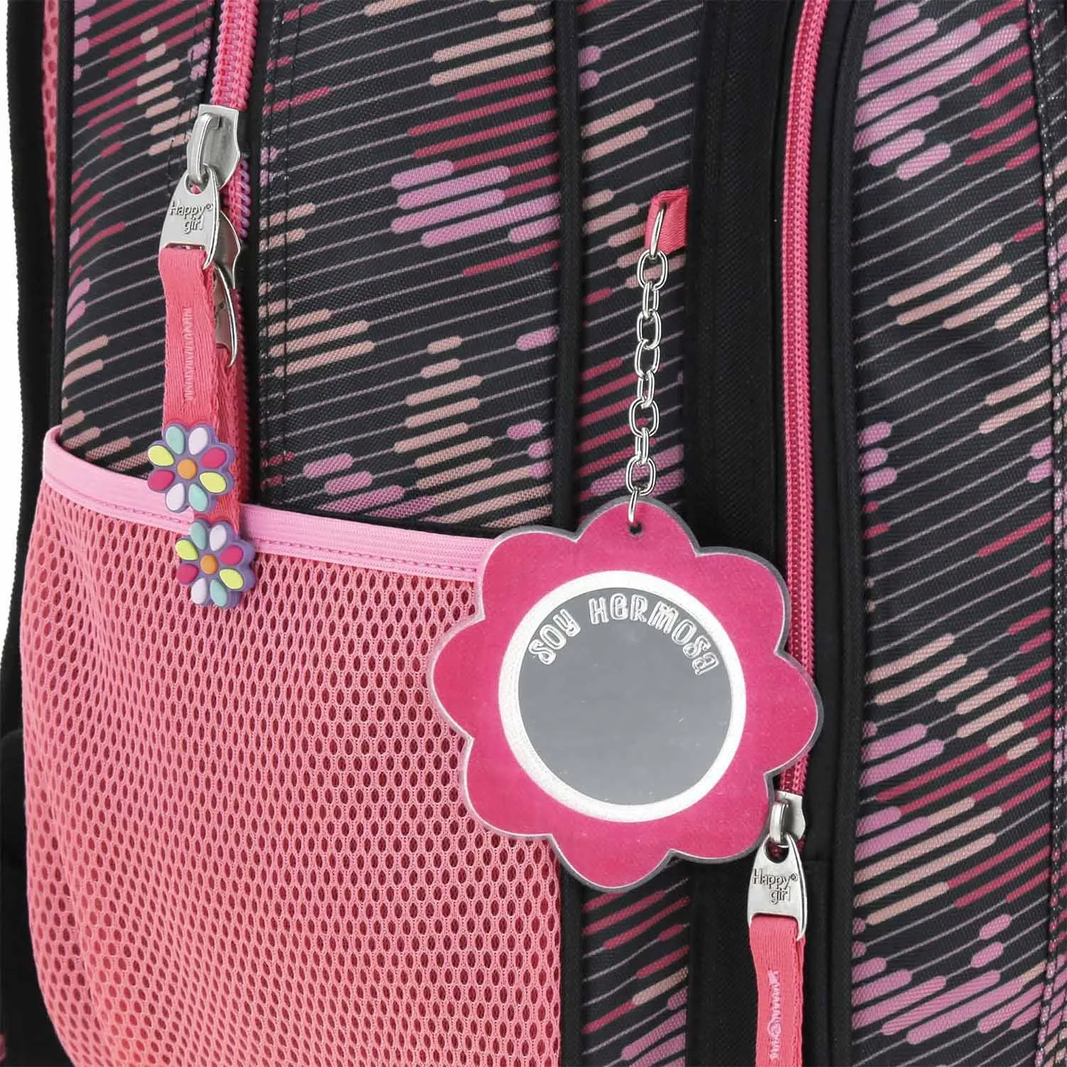 Mochila Con Porta Tablet Negra Para Nia Happy Girl By Chenson Besy