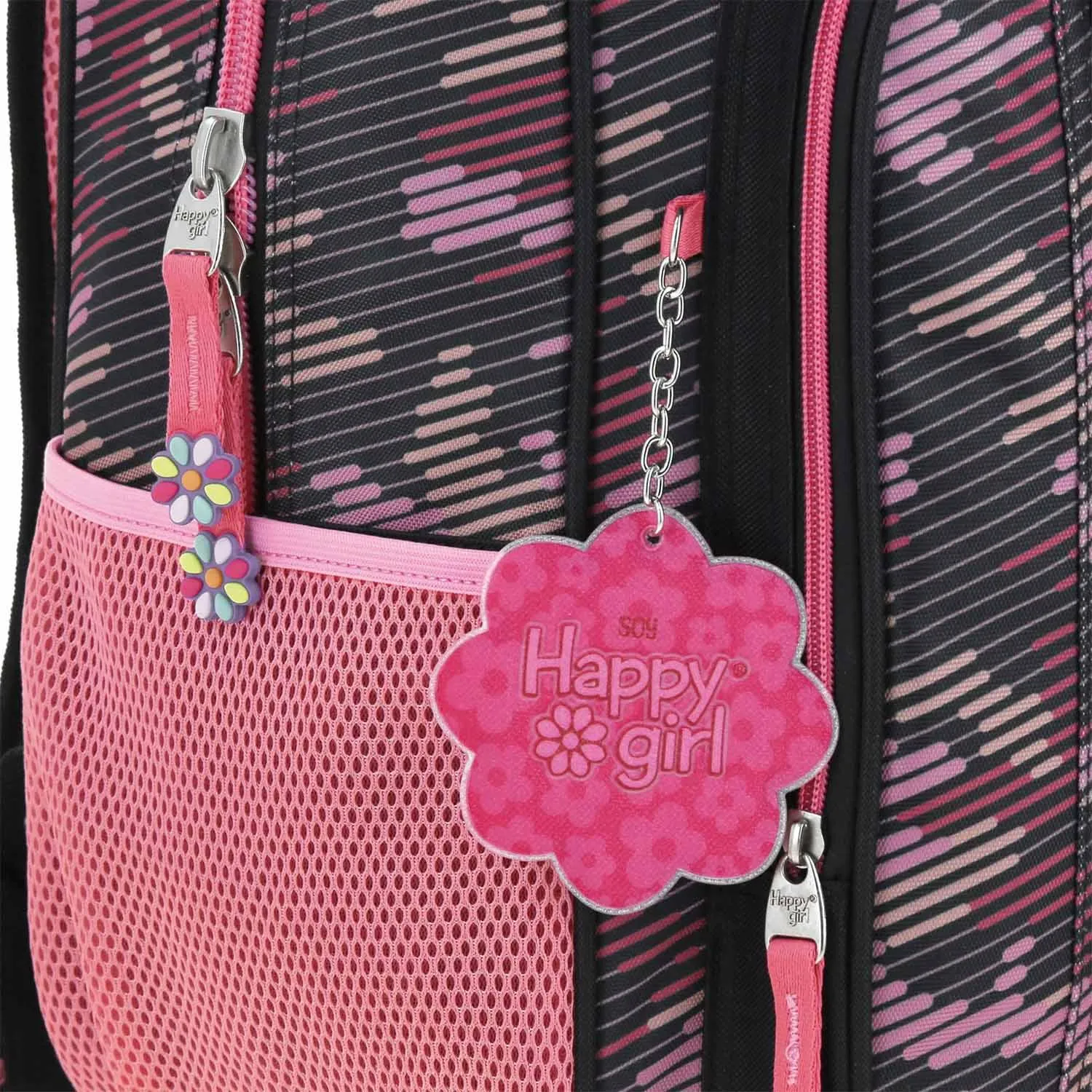 Mochila Con Porta Tablet Negra Para Nia Happy Girl By Chenson Besy