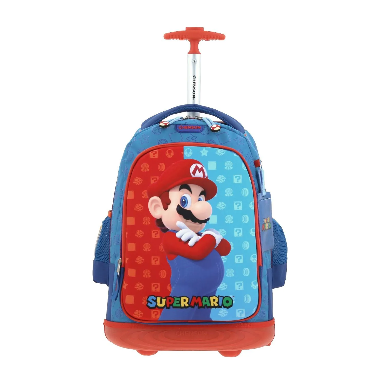 Mochila Con Ruedas Azul Mario Bros Para Nio Chenson Dulp