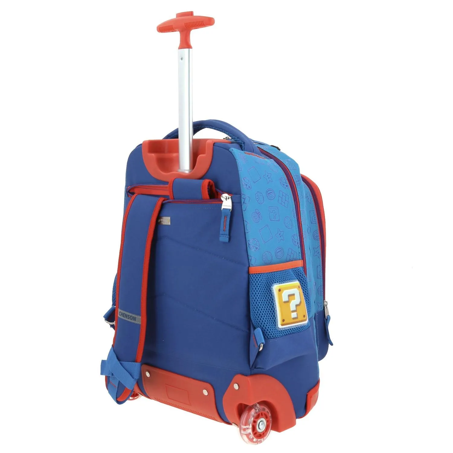 Mochila Con Ruedas Azul Mario Bros Para Nio Chenson Dulp