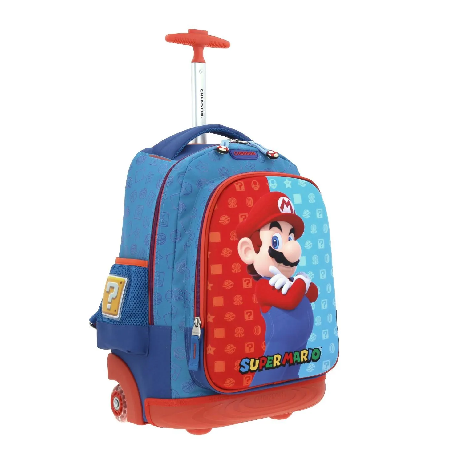 Mochila Con Ruedas Azul Mario Bros Para Nio Chenson Dulp